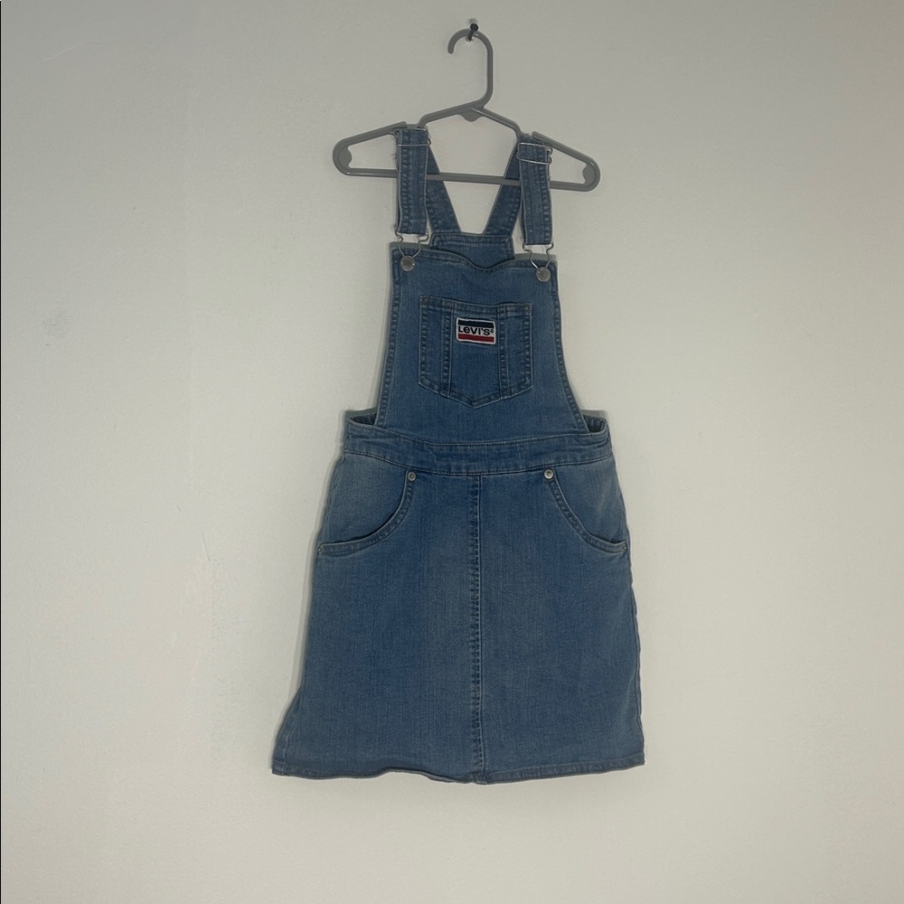 Levi's Girls Small 8/10 Classic Blue Denim Overall Jumper READ DESCRIPTION